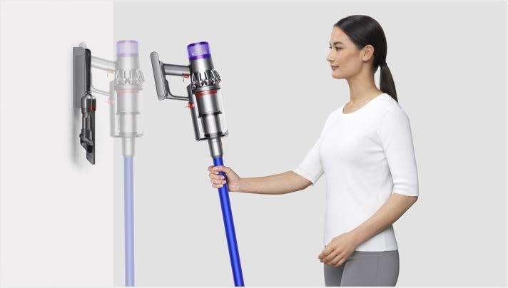 Dyson V11 Fluffy 2-i-1 ledningsfri stangstøvsuger uden pose - nikkel/rød